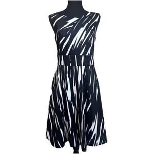 COPY - Calvin Klein Zebra Dress Sleeveless Fit And Flare Stretch Size 6P Petite…